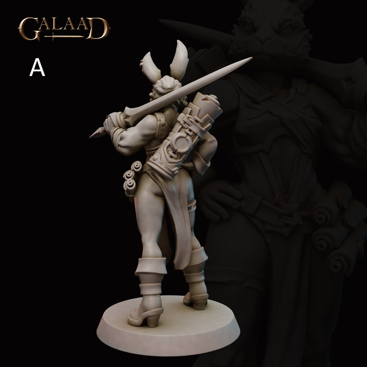Adventurer | Rabbit/Female Human | Galaad Miniatures | Compatible with D&D/AoS | Fantasy | Tabletop RPG