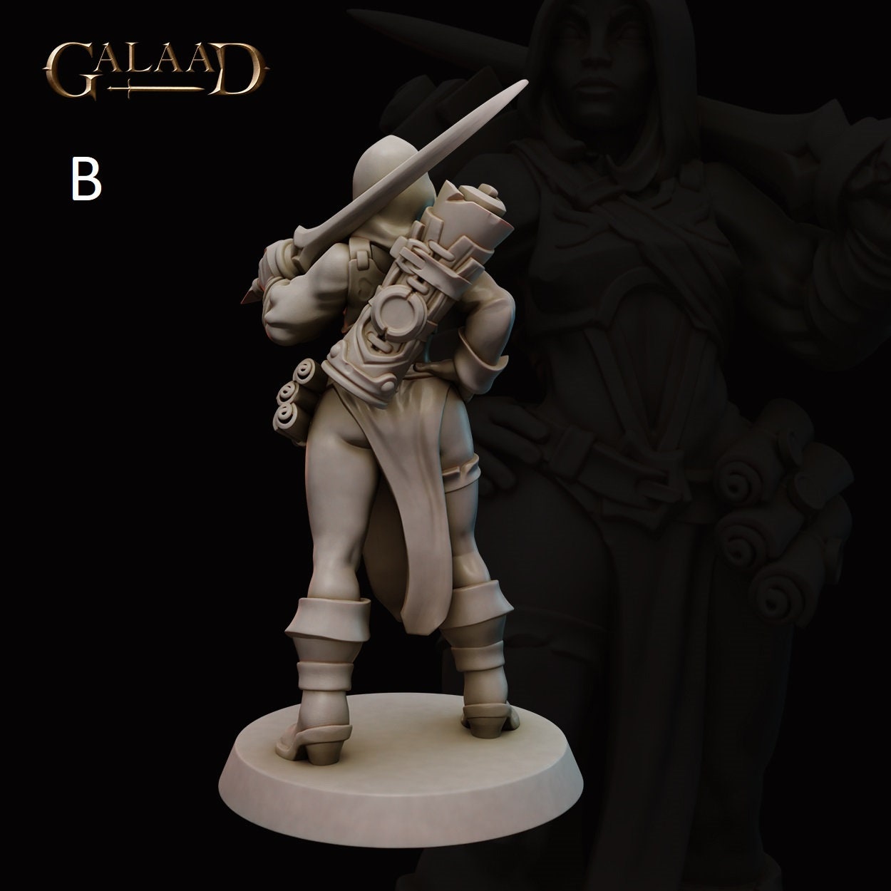 Adventurer | Rabbit/Female Human | Galaad Miniatures | Compatible with D&D/AoS | Fantasy | Tabletop RPG