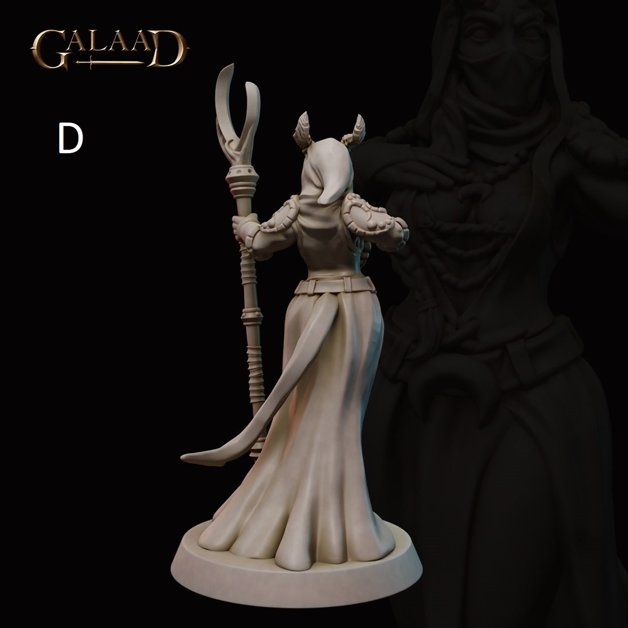 Battle Mage Miniature | Female/Elf/Human/Tiefling | Galaad Miniatures | Compatible with D&D/AoS | Fantasy | Tabletop RPG