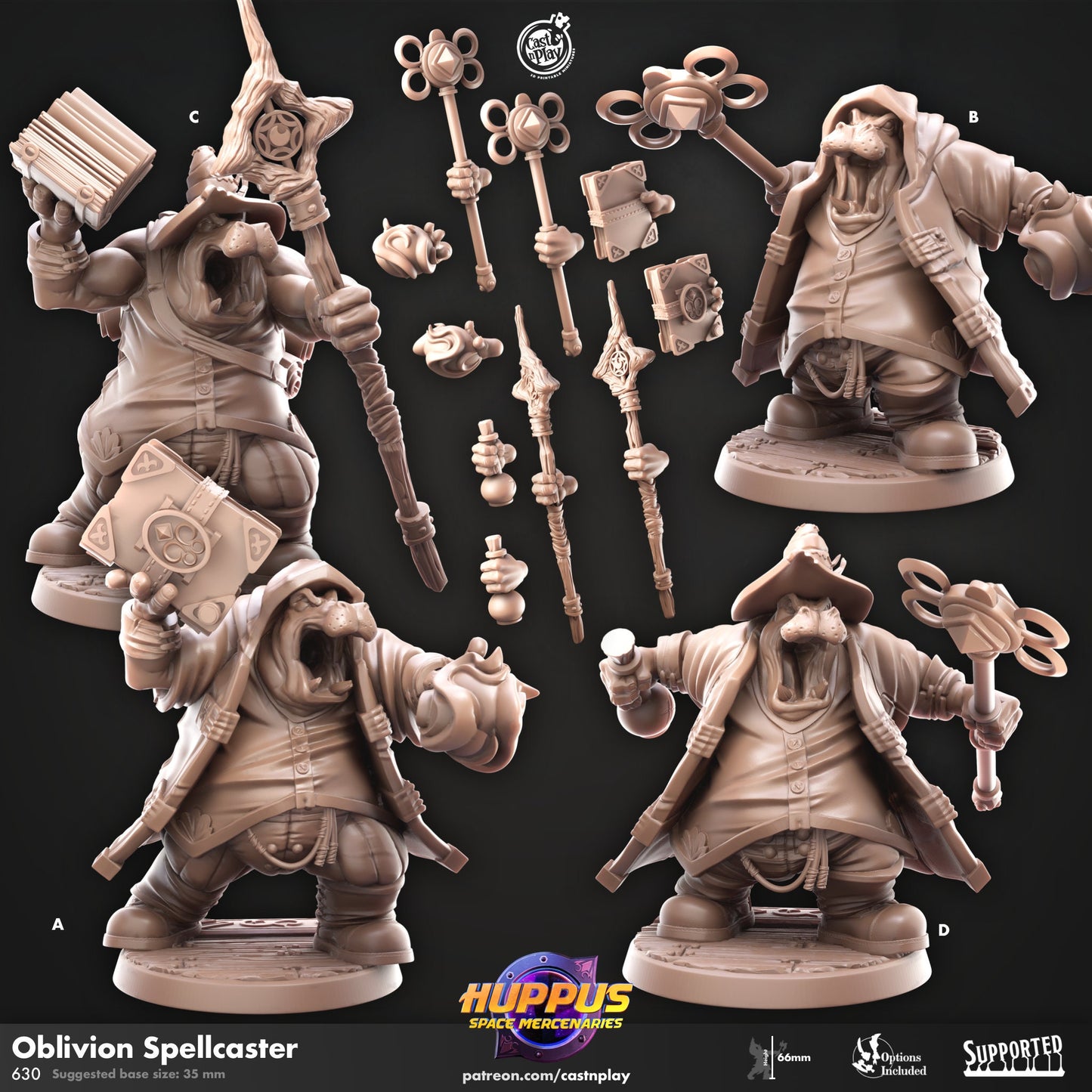 Huppus Space Mercenaries | Giff Spelljammer | Paladin/Monk/Alchemist/Monk/| CastnPlay | Compatible with D&D/AoS | Fantasy - Tabletop RPG
