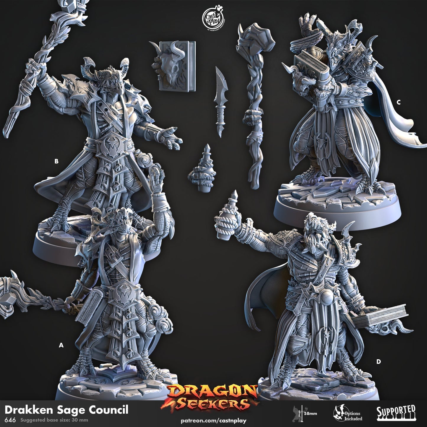 Dragon Seekers | Spellcasters | CastnPlay | Compatible with D&D/AoS | Fantasy | Tabletop RPG