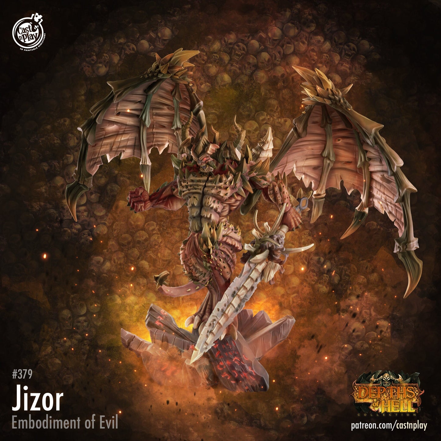 Great Demon Jizor | Hero/Boss | CastnPlay | Compatible with D&D/AoS | Fantasy | Tabletop RPG