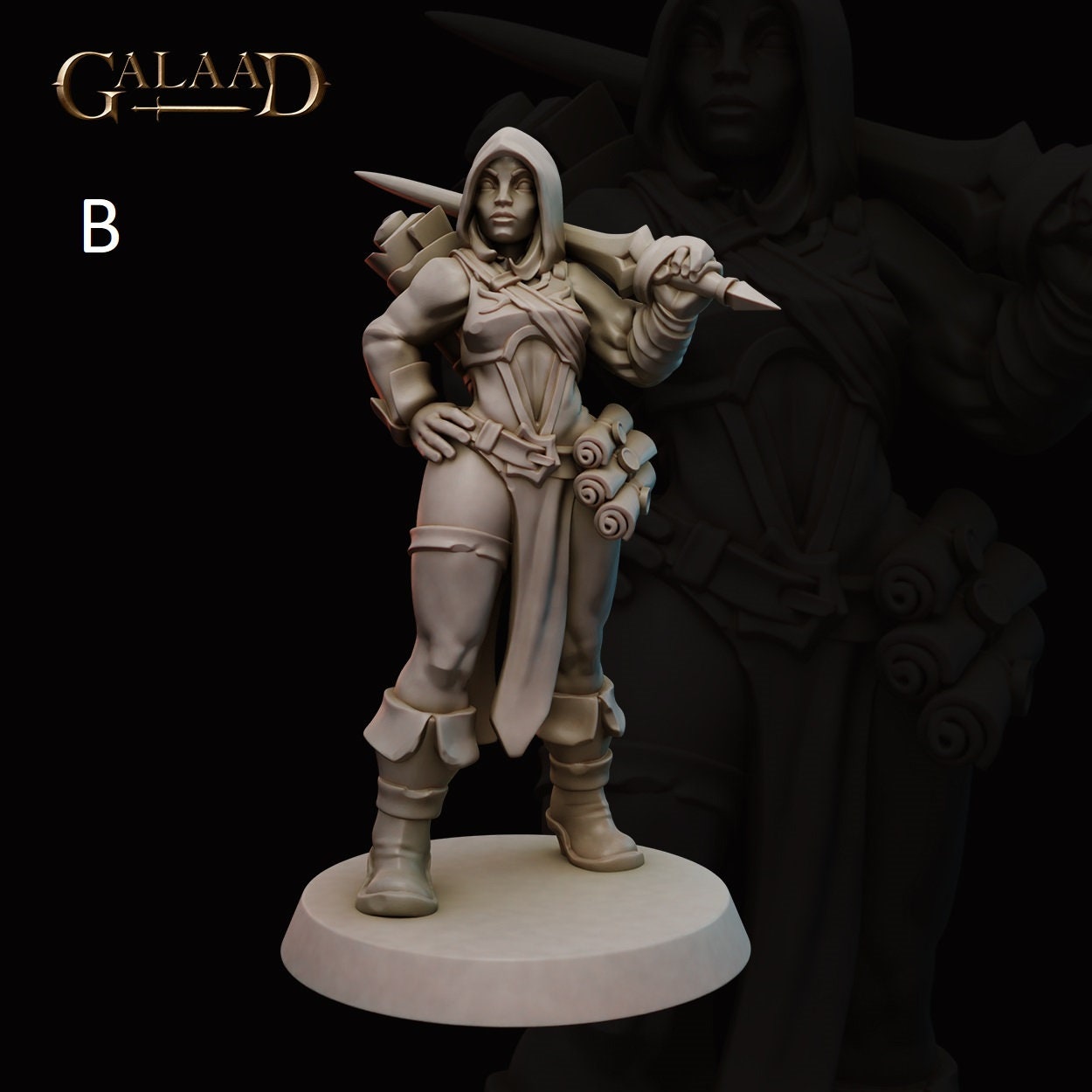 Adventurer | Rabbit/Female Human | Galaad Miniatures | Compatible with D&D/AoS | Fantasy | Tabletop RPG