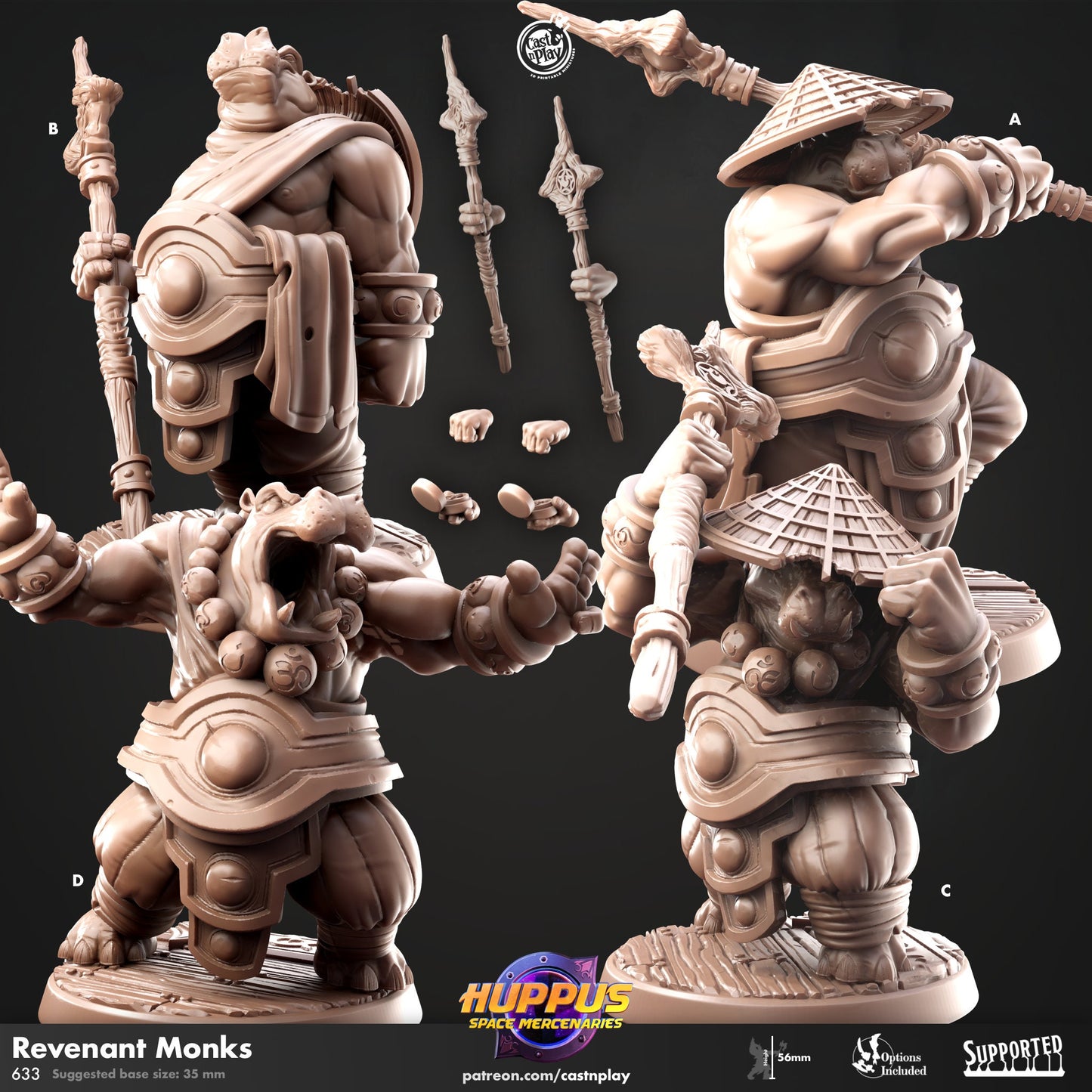 Huppus Space Mercenaries | Giff Spelljammer | Paladin/Monk/Alchemist/Monk/| CastnPlay | Compatible with D&D/AoS | Fantasy - Tabletop RPG