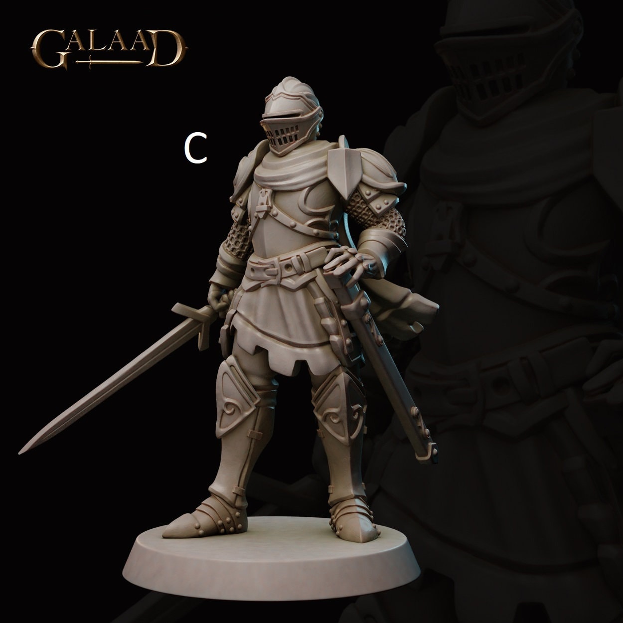 Knight/Guard | Galaad Miniatures | Compatible with D&D/AoS | Fantasy | Tabletop RPG