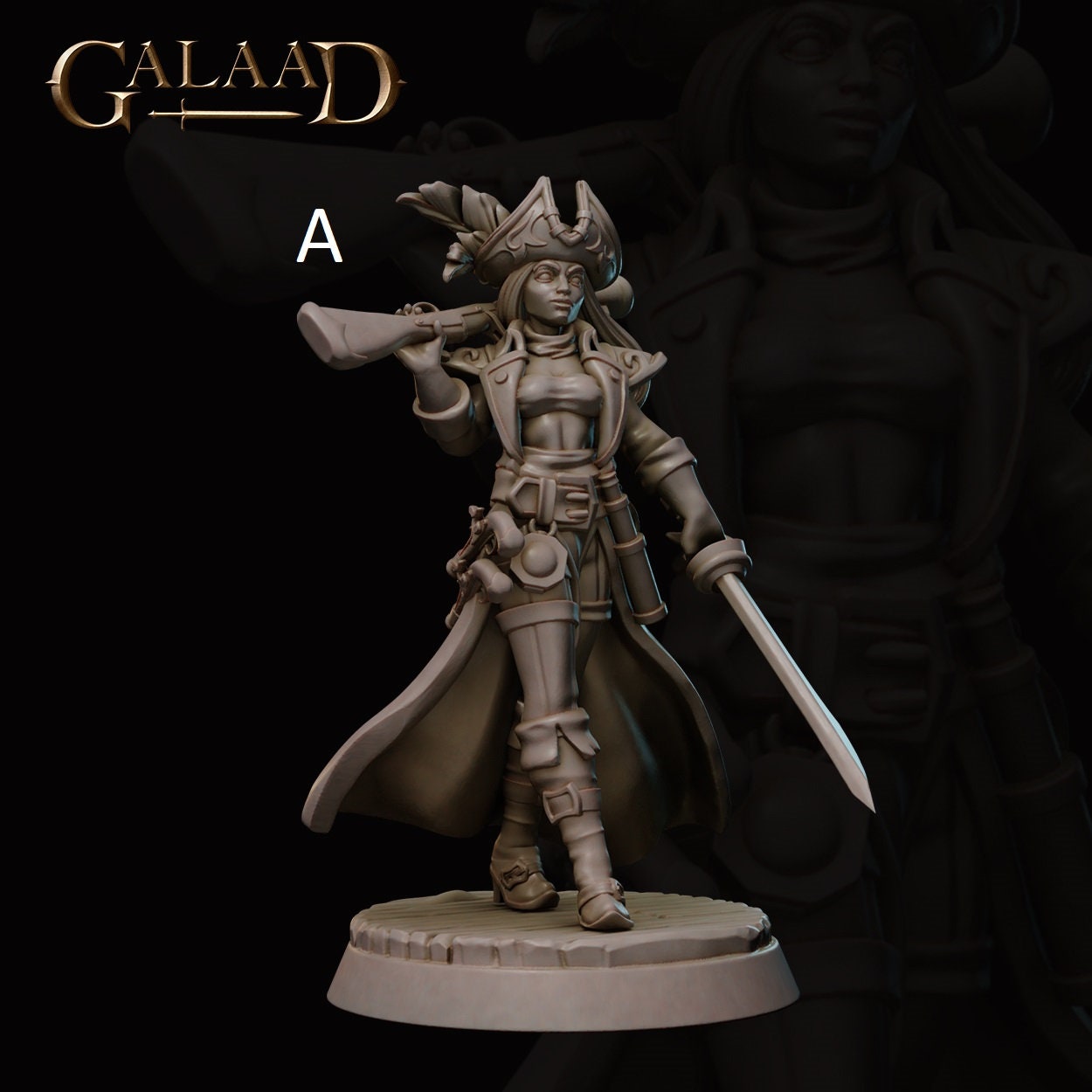 Pirate | Male/Female | Galaad Miniatures | Compatible with D&D/AoS | Fantasy | Tabletop RPG