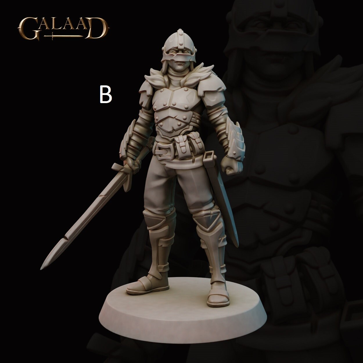 Fighter | Tiefling/Elf/Human | Galaad Miniatures | Compatible with D&D/AoS | Fantasy | Tabletop RPG