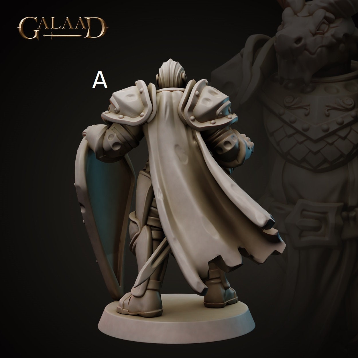 Knight | Human/Dragonborn | Galaad Miniatures | Compatible with D&D/AoS | Fantasy | Tabletop RPG