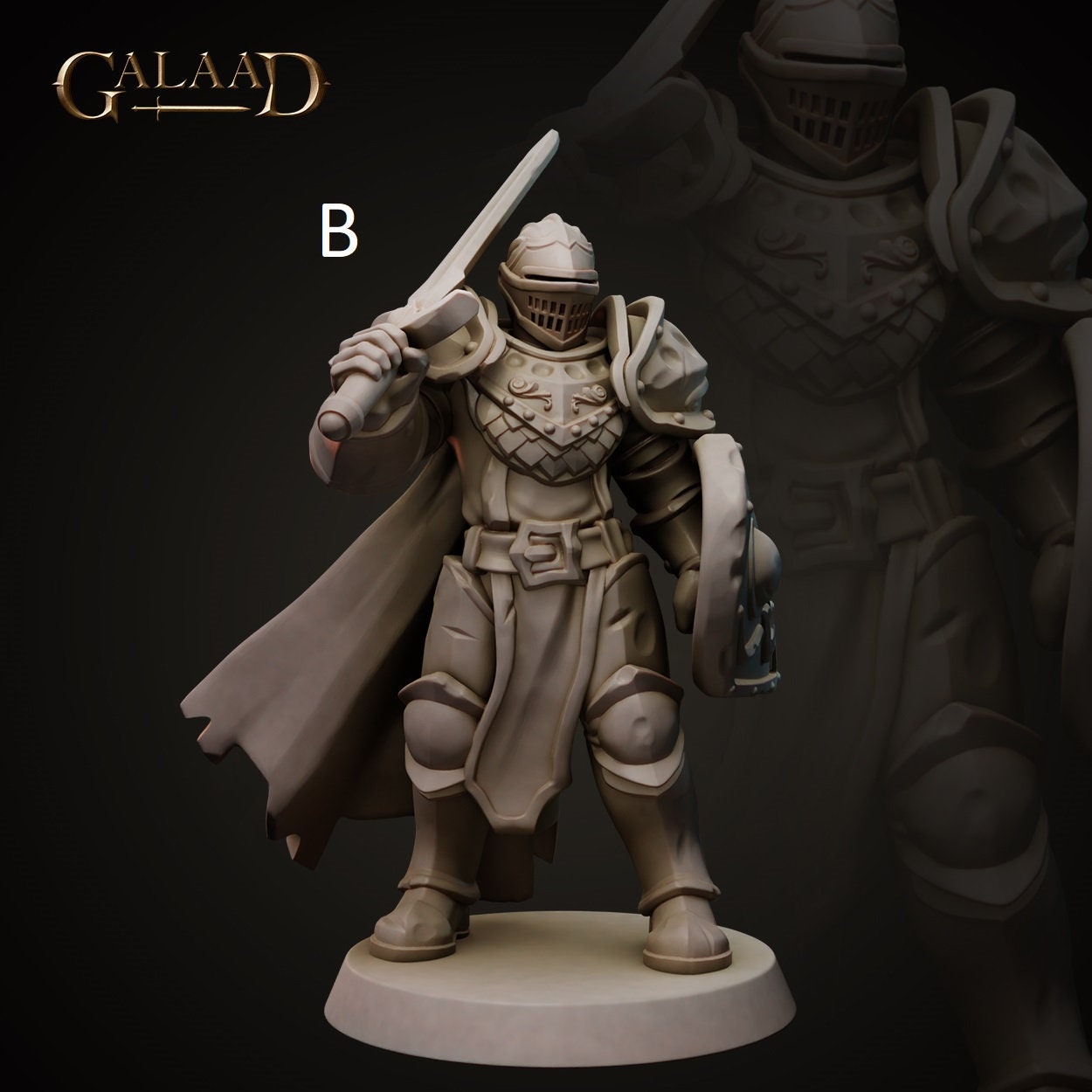 Knight | Human/Dragonborn | Galaad Miniatures | Compatible with D&D/AoS | Fantasy | Tabletop RPG