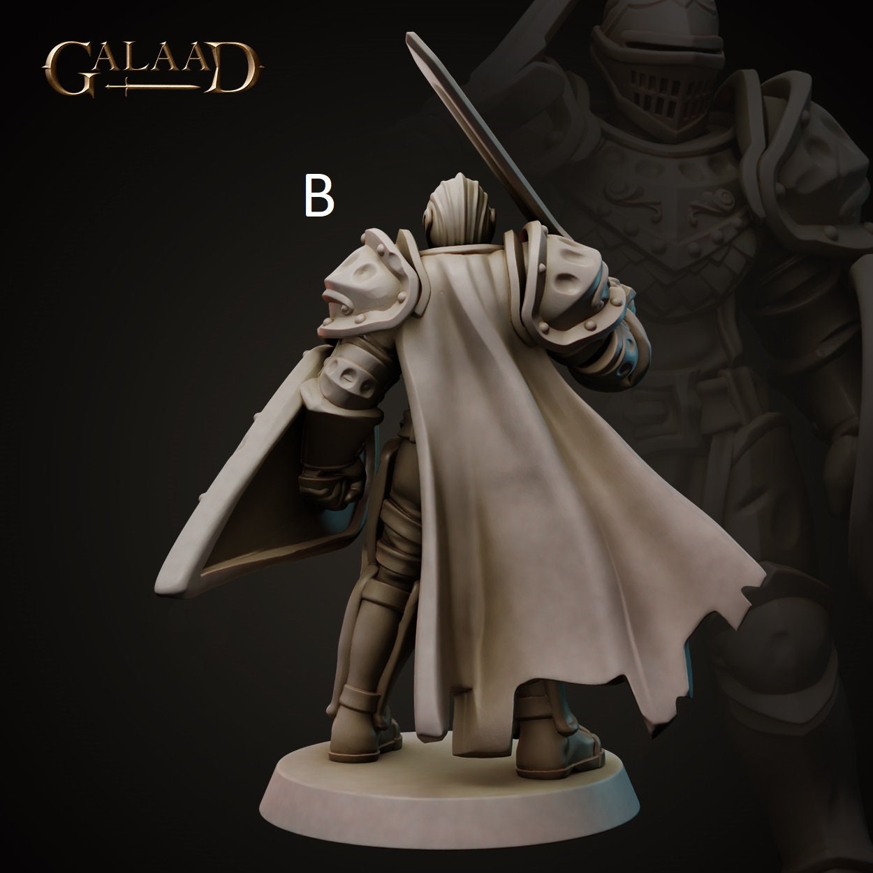 Knight | Human/Dragonborn | Galaad Miniatures | Compatible with D&D/AoS | Fantasy | Tabletop RPG