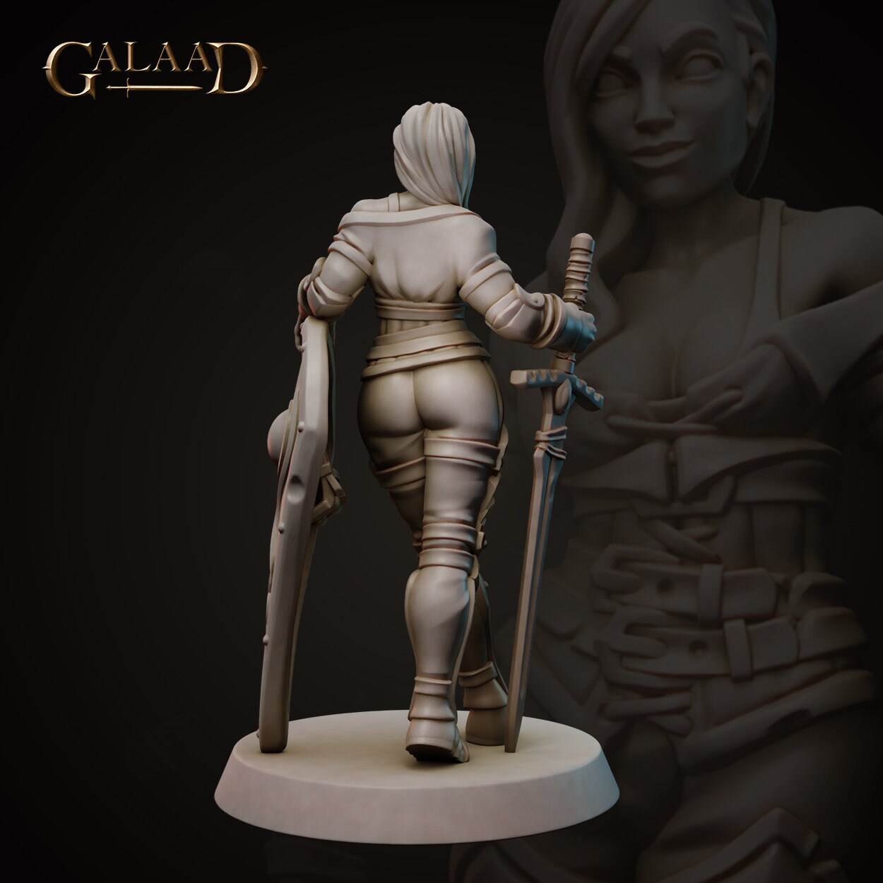 Female Knight | Human | Galaad Miniatures | Compatible with D&D/AoS | Fantasy | Tabletop RPG