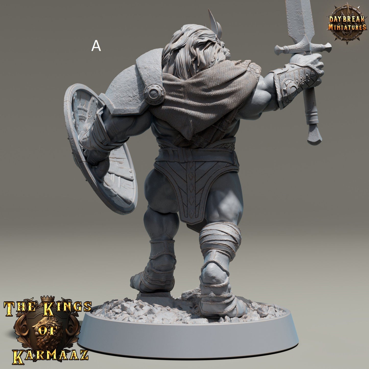 The Kings of Karmaaz | DayBreak Miniatures | Warrior/Fighter | Sword and Shield | Compatible with D&D/AOS | Fantasy - Tabletop RPG