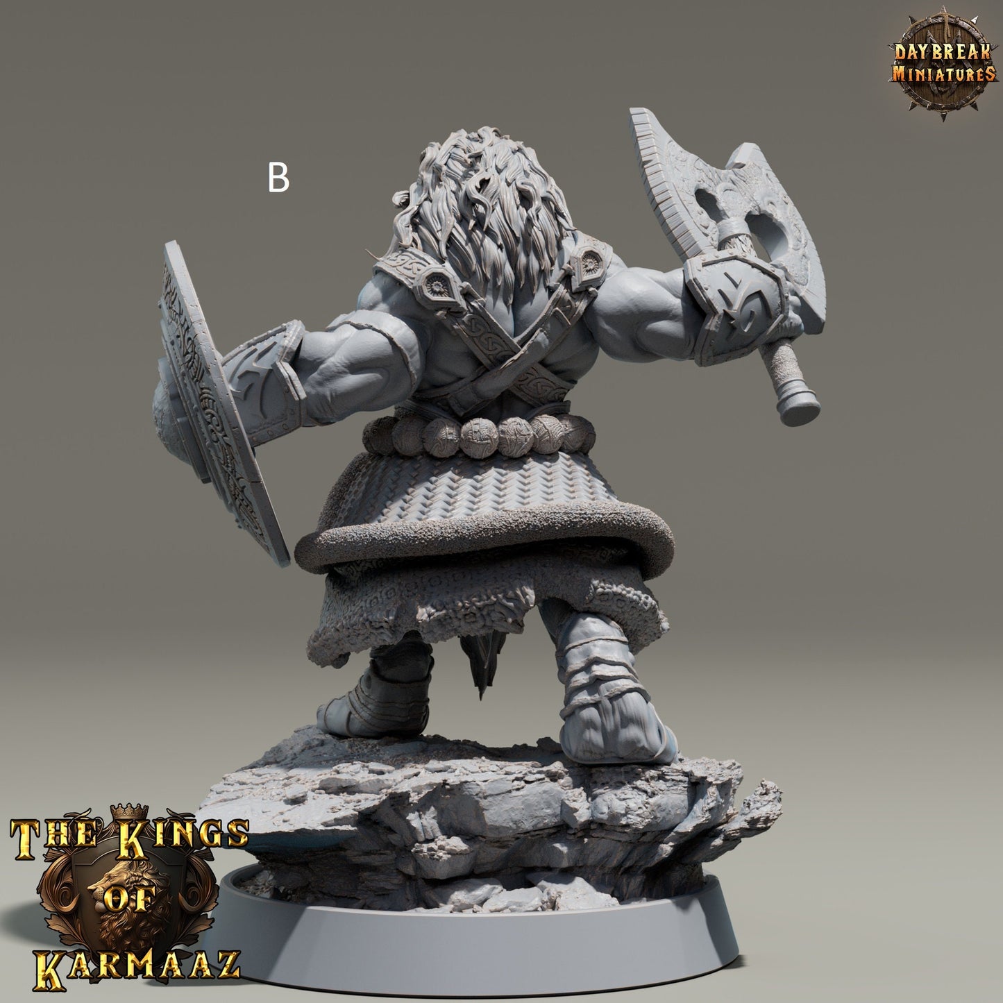 The Kings of Karmaaz | DayBreak Miniatures | Warrior/Fighter | Sword and Shield | Compatible with D&D/AOS | Fantasy - Tabletop RPG