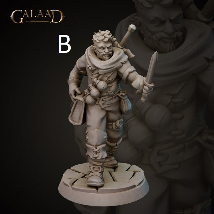 Bandits/Thieves/Rogues | Galaad Miniatures | Compatible with D&D/AoS | Fantasy | Tabletop RPG