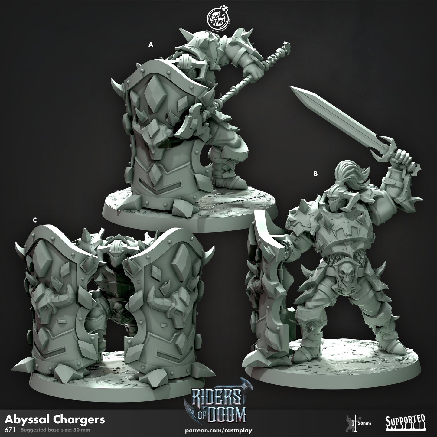 Abyssal Chargers | Brute | CastnPlay (Riders of Doom) | Compatible with D&D/AoS | Fantasy