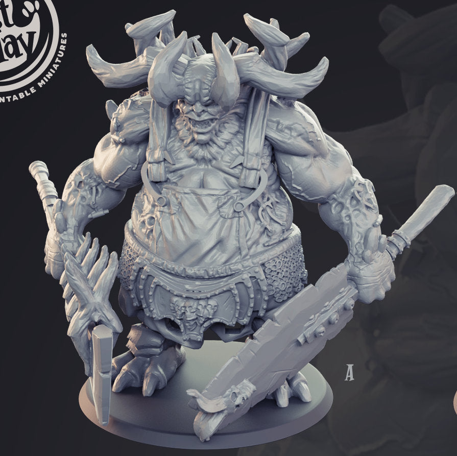 Butcher Demon Miniature | CastnPlay | Compatible with D&D/AoS | Fantasy
