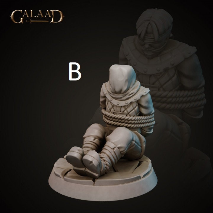 Prisoner | Objective marker | Galaad Miniatures | Compatible with D&D/AoS | Fantasy | Tabletop RPG