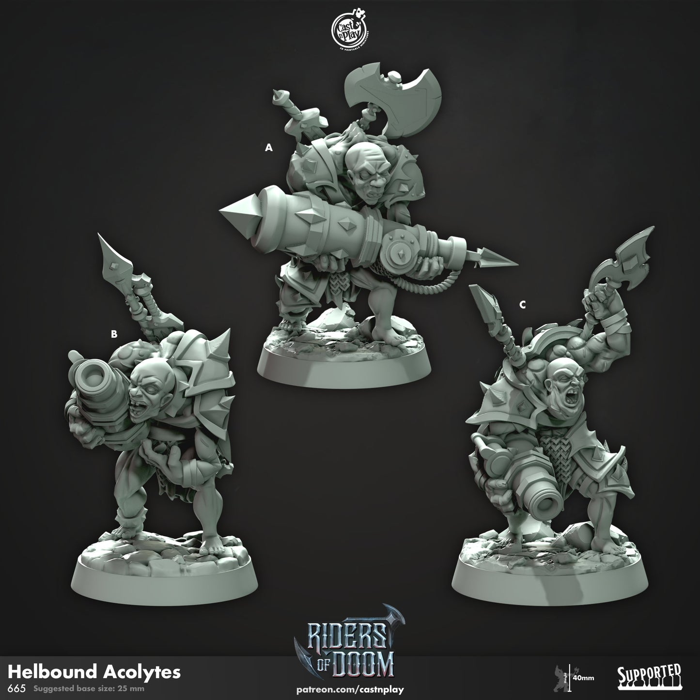 Hellbound Acolytes | Fighter/Warrior | CastnPlay (Riders of Doom) | Compatible with D&D/AoS | Fantasy