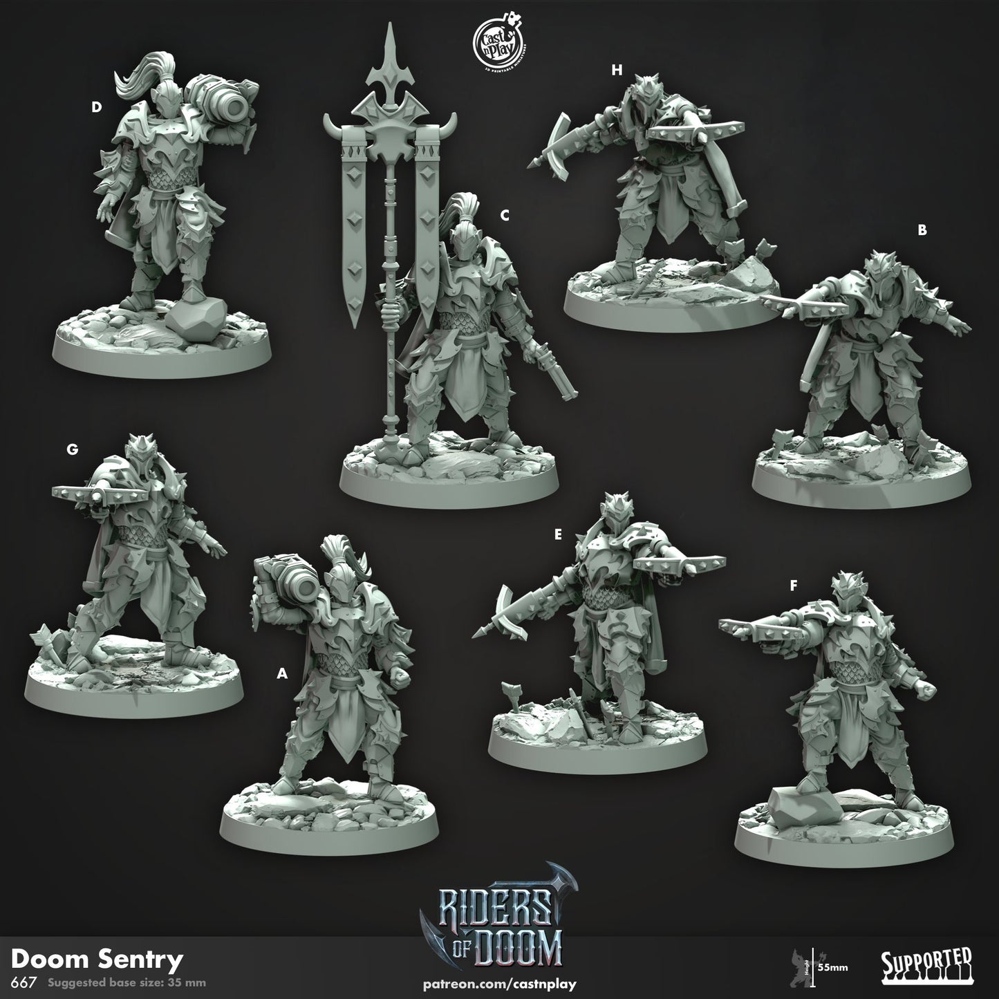 Doom Sentry | Crossbow Warrior | CastnPlay (Riders of Doom) | Compatible with D&D/AoS | Fantasy