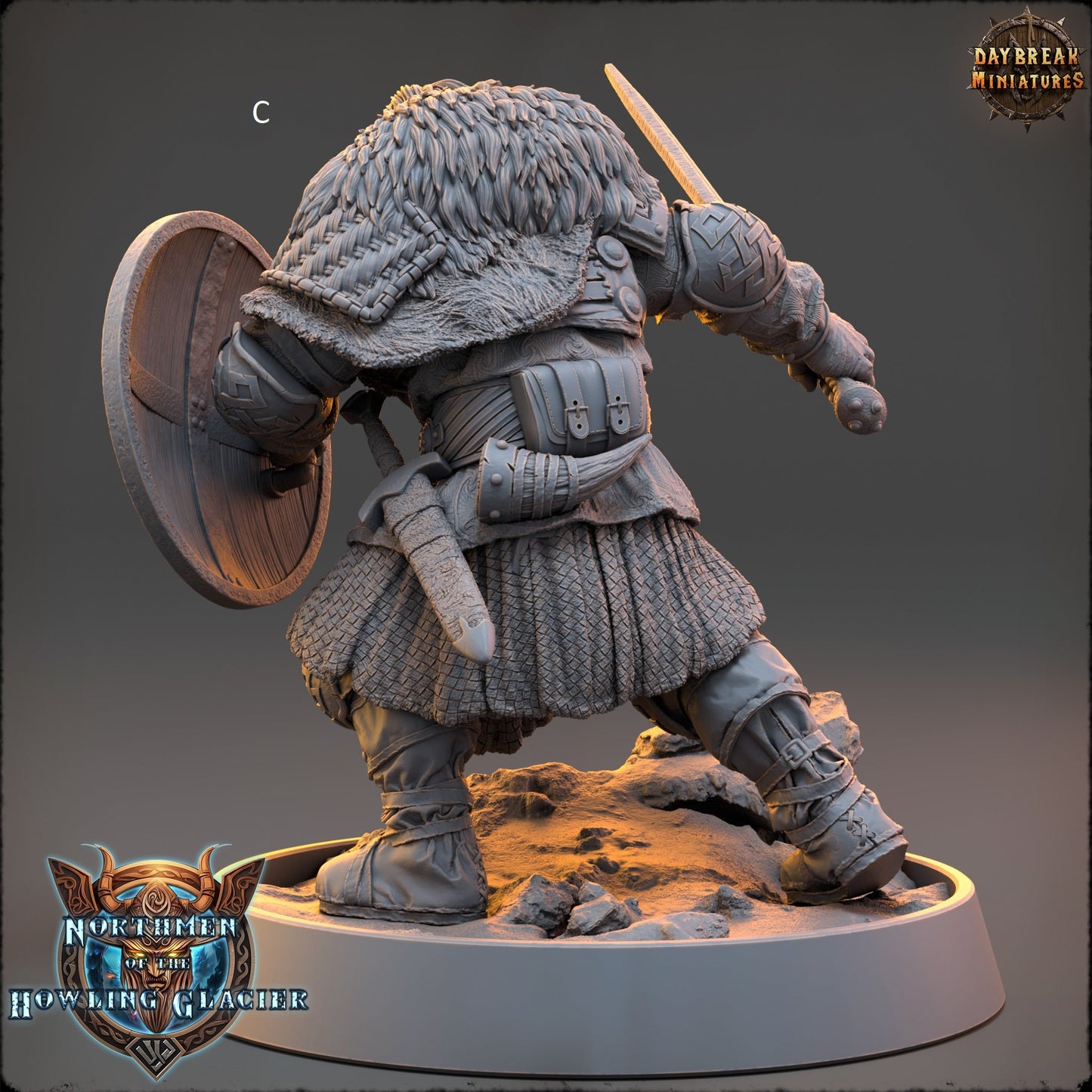 Northern Warriors Miniatures | DayBreak Miniatures | One hand weapon and Shield | Compatible with D&D/AOS | Fantasy | Tabletop RPG