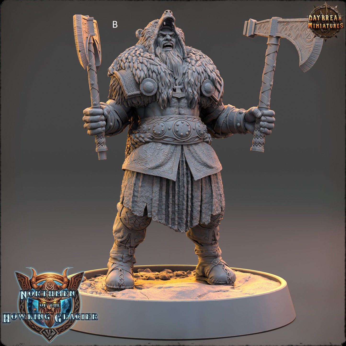 Northern Warriors Miniatures | DayBreak Miniatures | Archer/Dual Axes | Compatible with D&D/AOS | Fantasy | Tabletop RPG