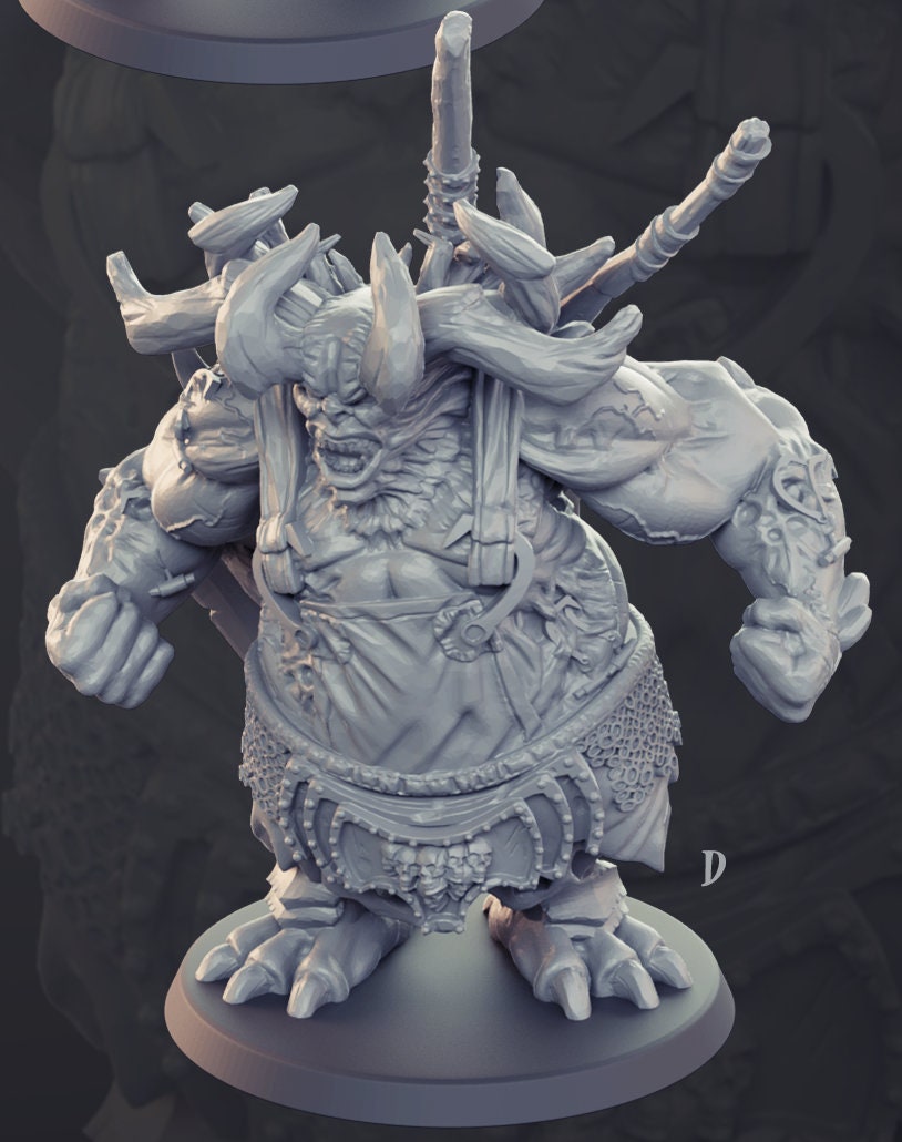 Butcher Demon Miniature | CastnPlay | Compatible with D&D/AoS | Fantasy