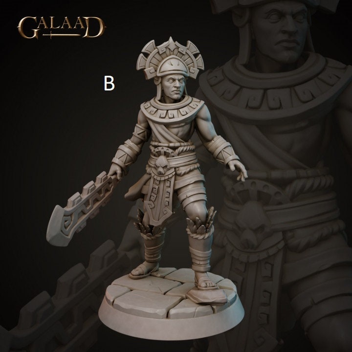 Male Savage Fighter | Galaad Miniatures | Compatible with D&D/AoS | Fantasy | Tabletop RPG