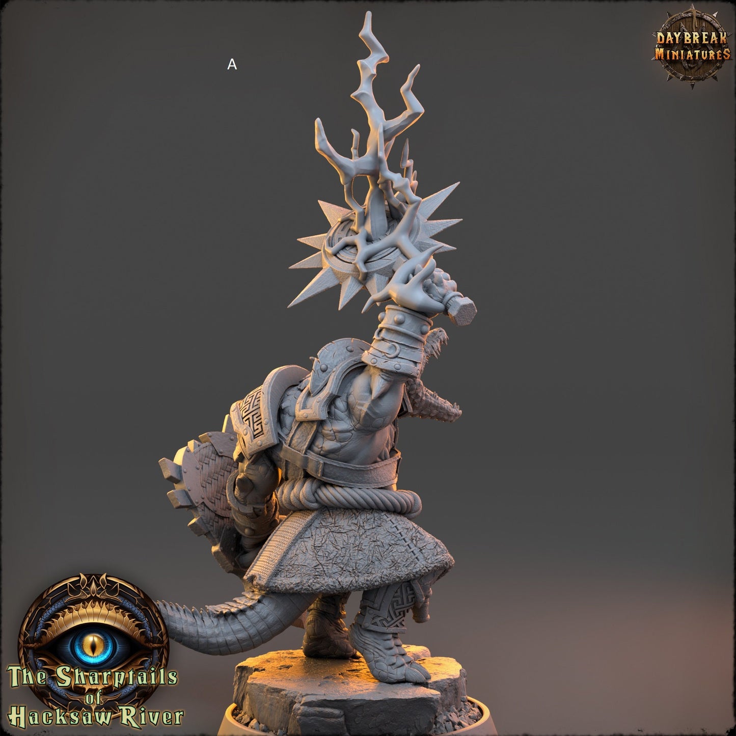 Crocodilian | Captain Retinue | DayBreak Miniatures | Compatible with D&D/AOS | Fantasy | Tabletop