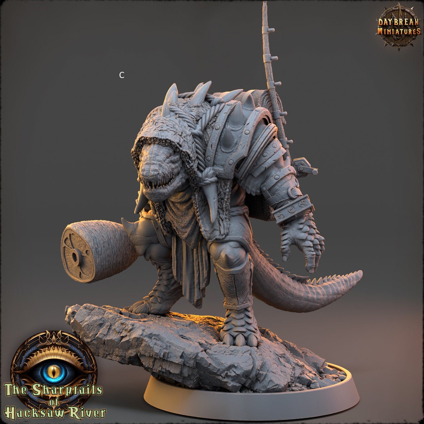 Crocodilian | Captain Retinue | DayBreak Miniatures | Compatible with D&D/AOS | Fantasy | Tabletop