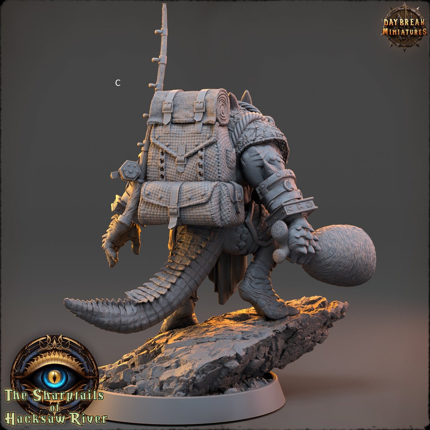 Crocodilian | Captain Retinue | DayBreak Miniatures | Compatible with D&D/AOS | Fantasy | Tabletop