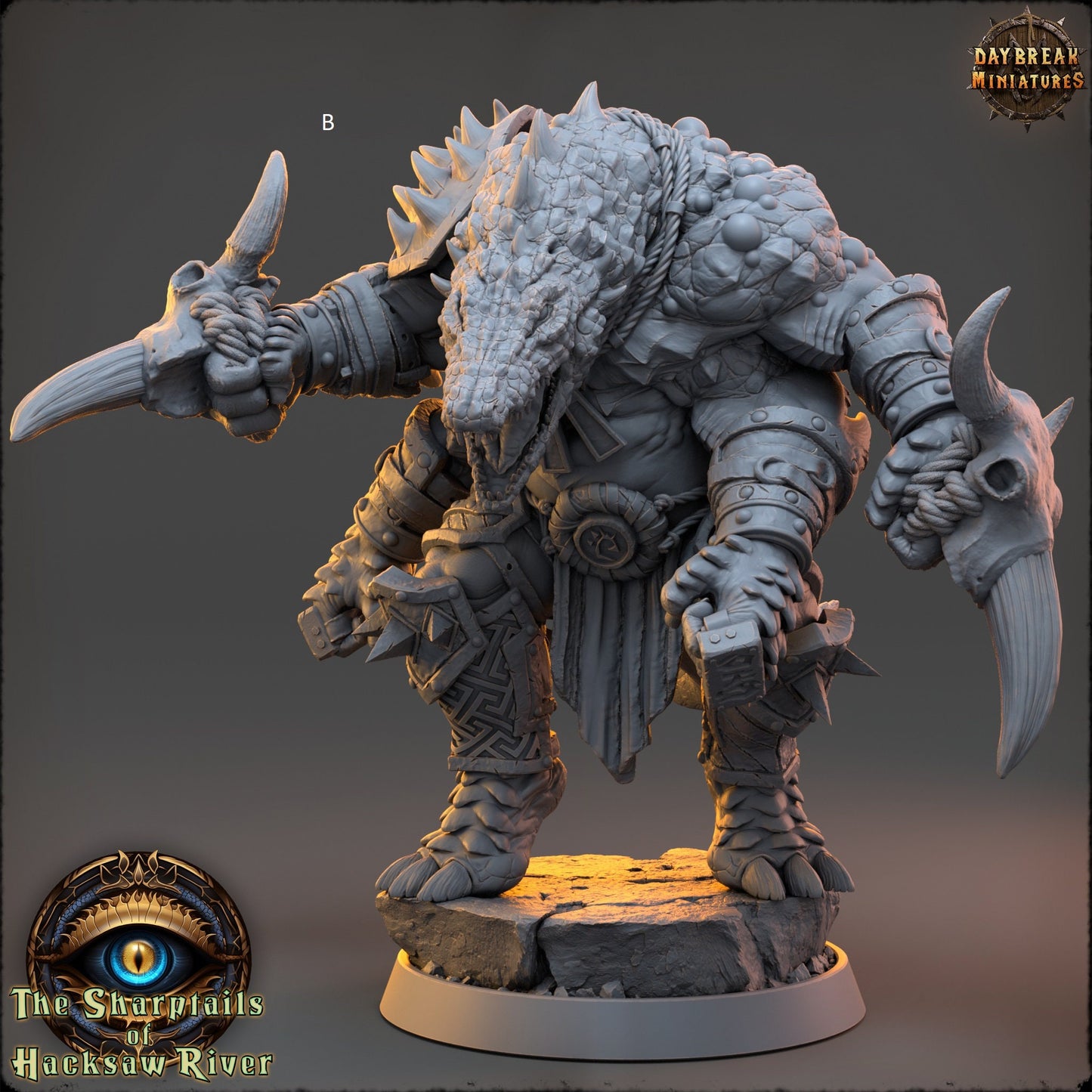 Crocodilian | Brutes | DayBreak Miniatures | Compatible with D&D/AOS | Fantasy | Tabletop