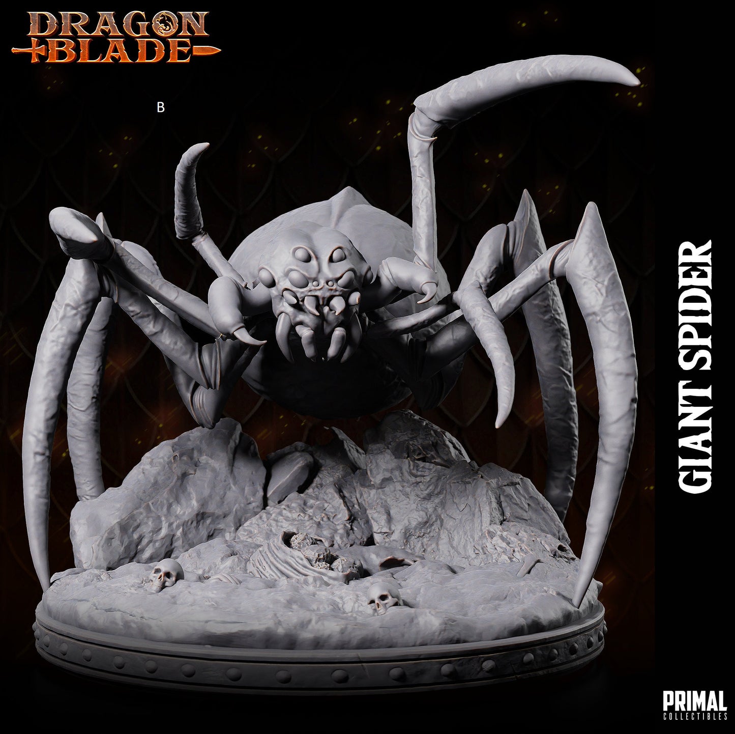 Giant Spider Miniature | Primal Collectibles | Compatible with D&D/AoS | Fantasy