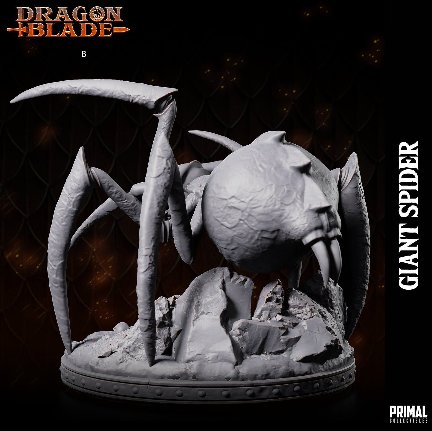 Giant Spider Miniature | Primal Collectibles | Compatible with D&D/AoS | Fantasy