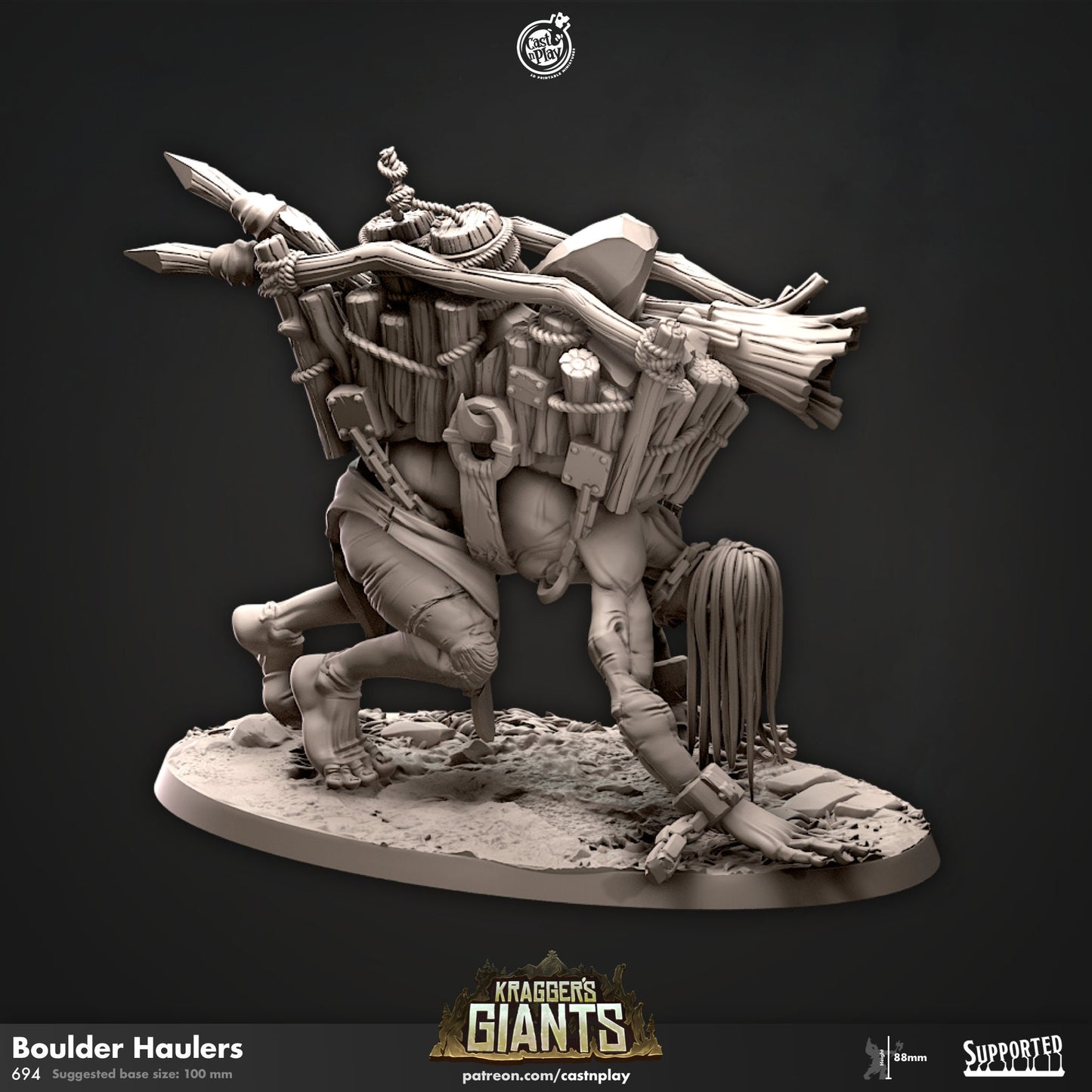 Boulder Hauler Giant | CastnPlay | Compatible with D&D/AoS | Fantasy
