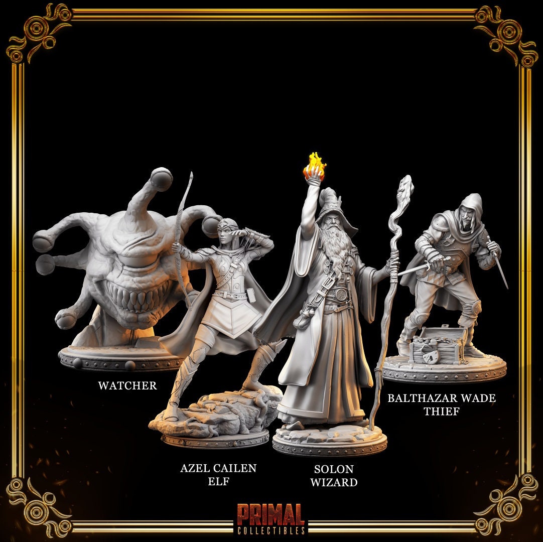 Masters of Dungeon Quest | Full Set 32mm | Primal Collectibles | Compatible with D&D/AoS | Fantasy