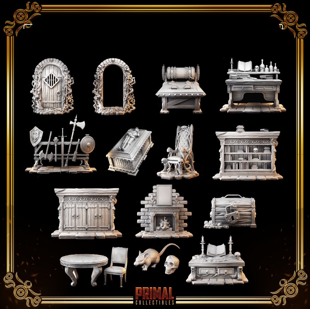 Masters of Dungeon Quest | Full Set 32mm | Primal Collectibles | Compatible with D&D/AoS | Fantasy
