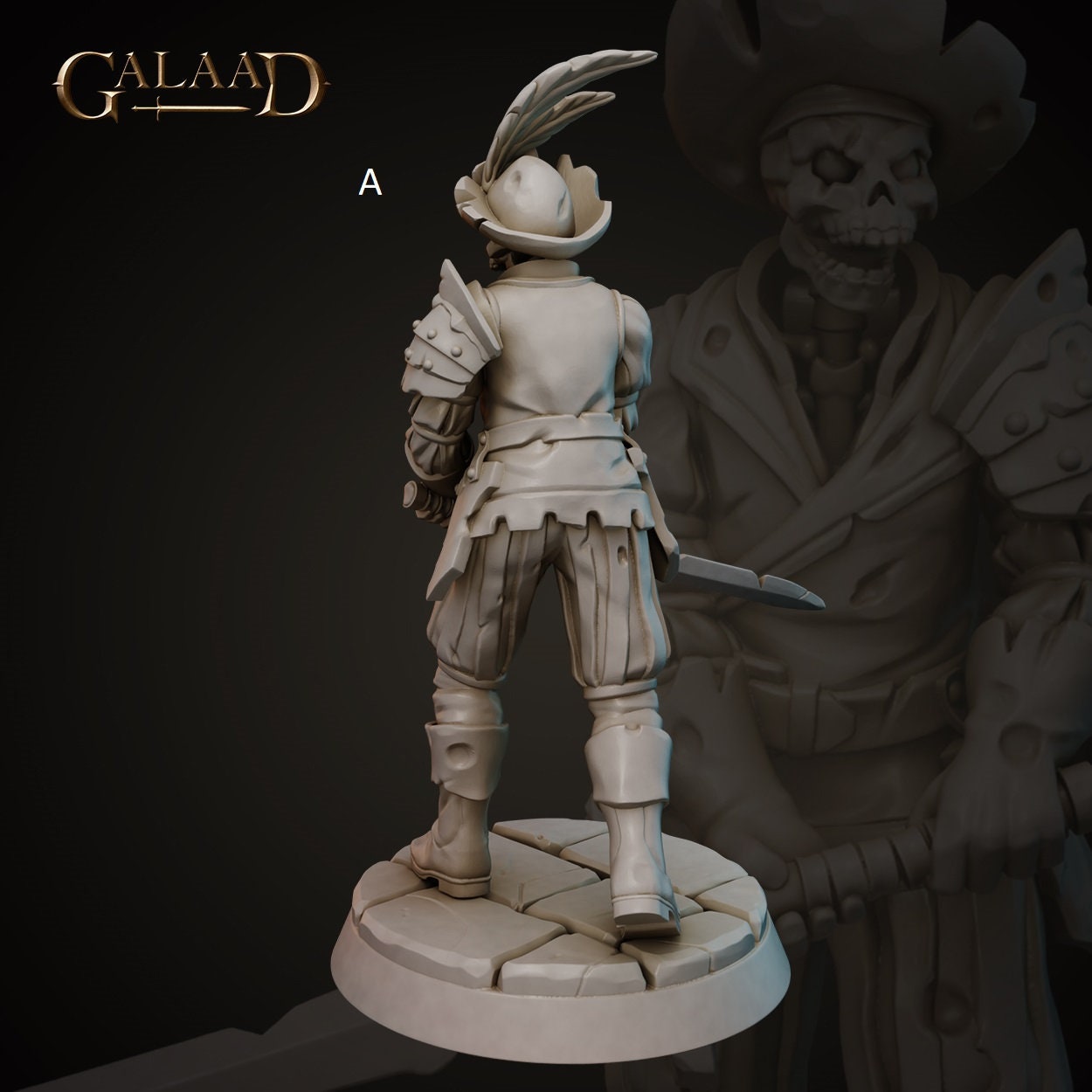 Undead Conquistador Soldier Skeleton | Galaad Miniatures | Compatible with D&D/AoS | Fantasy | Tabletop RPG