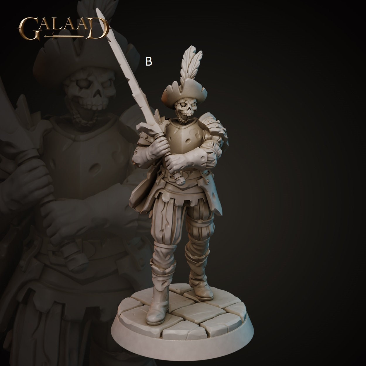 Undead Conquistador Soldier Skeleton | Galaad Miniatures | Compatible with D&D/AoS | Fantasy | Tabletop RPG