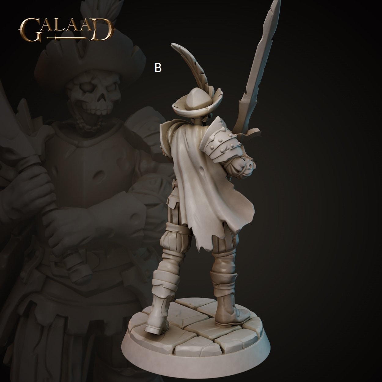 Undead Conquistador Soldier Skeleton | Galaad Miniatures | Compatible with D&D/AoS | Fantasy | Tabletop RPG