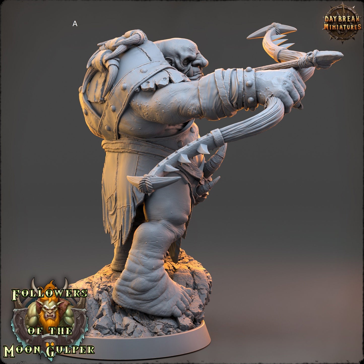 Troll Stone Thrower/Archer | DayBreak Miniatures | Compatible with D&D/AOS | Fantasy | Tabletop
