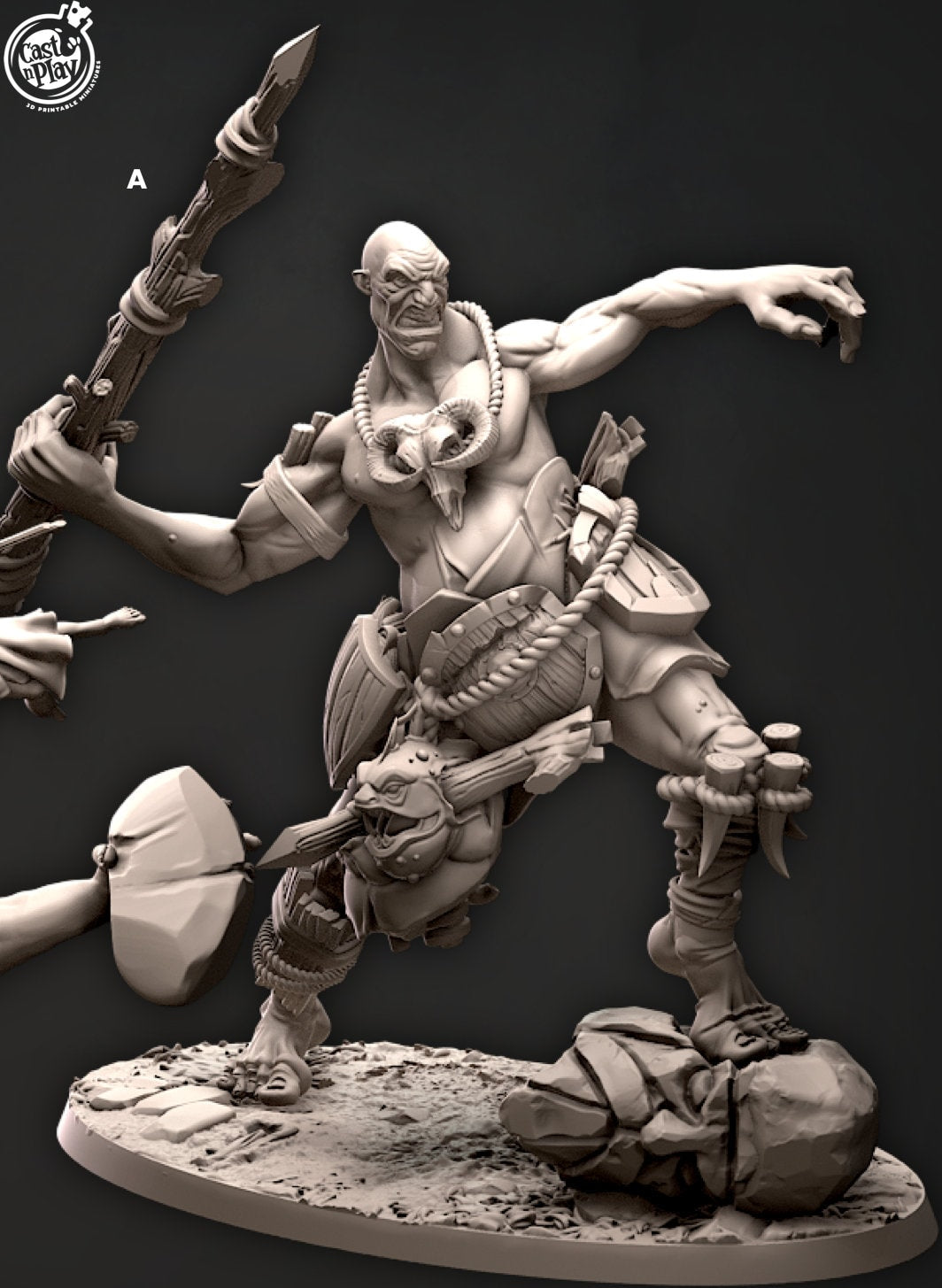 Boulder Launcher Giant | CastnPlay | Compatible with D&D/AoS | Fantasy