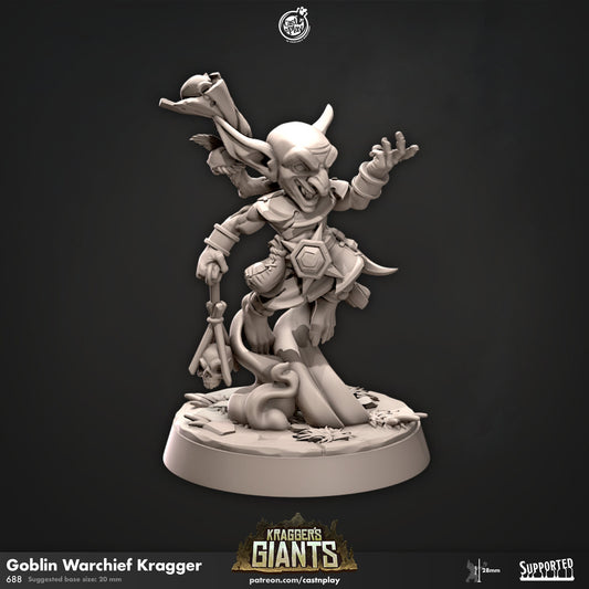 Goblin War Chief Kragger | CastnPlay | Compatible with D&D/AoS | Fantasy