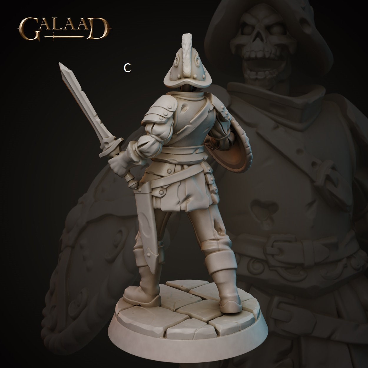 Undead Conquistador Soldier Skeleton | Galaad Miniatures | Compatible with D&D/AoS | Fantasy | Tabletop RPG