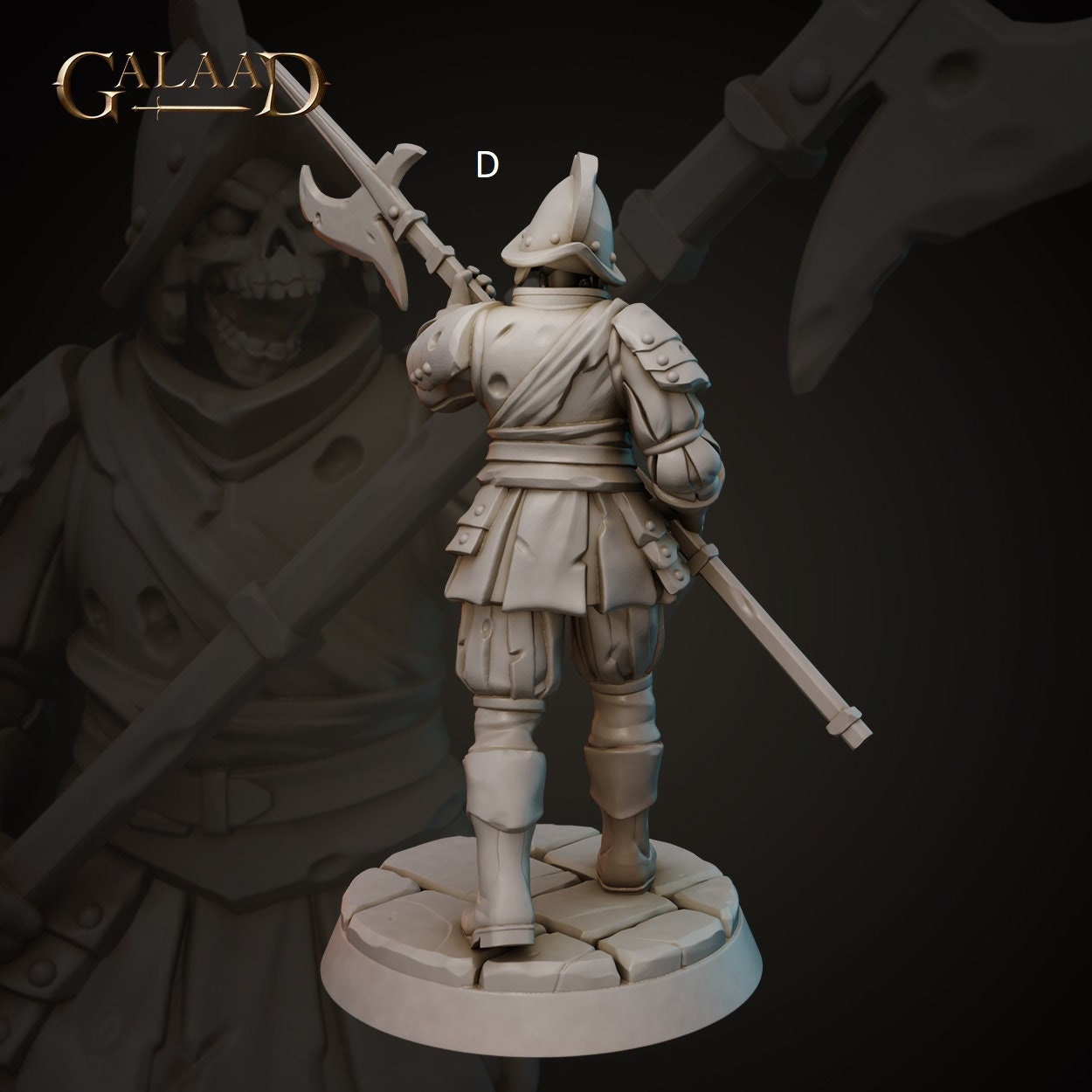 Undead Conquistador Soldier Skeleton | Galaad Miniatures | Compatible with D&D/AoS | Fantasy | Tabletop RPG