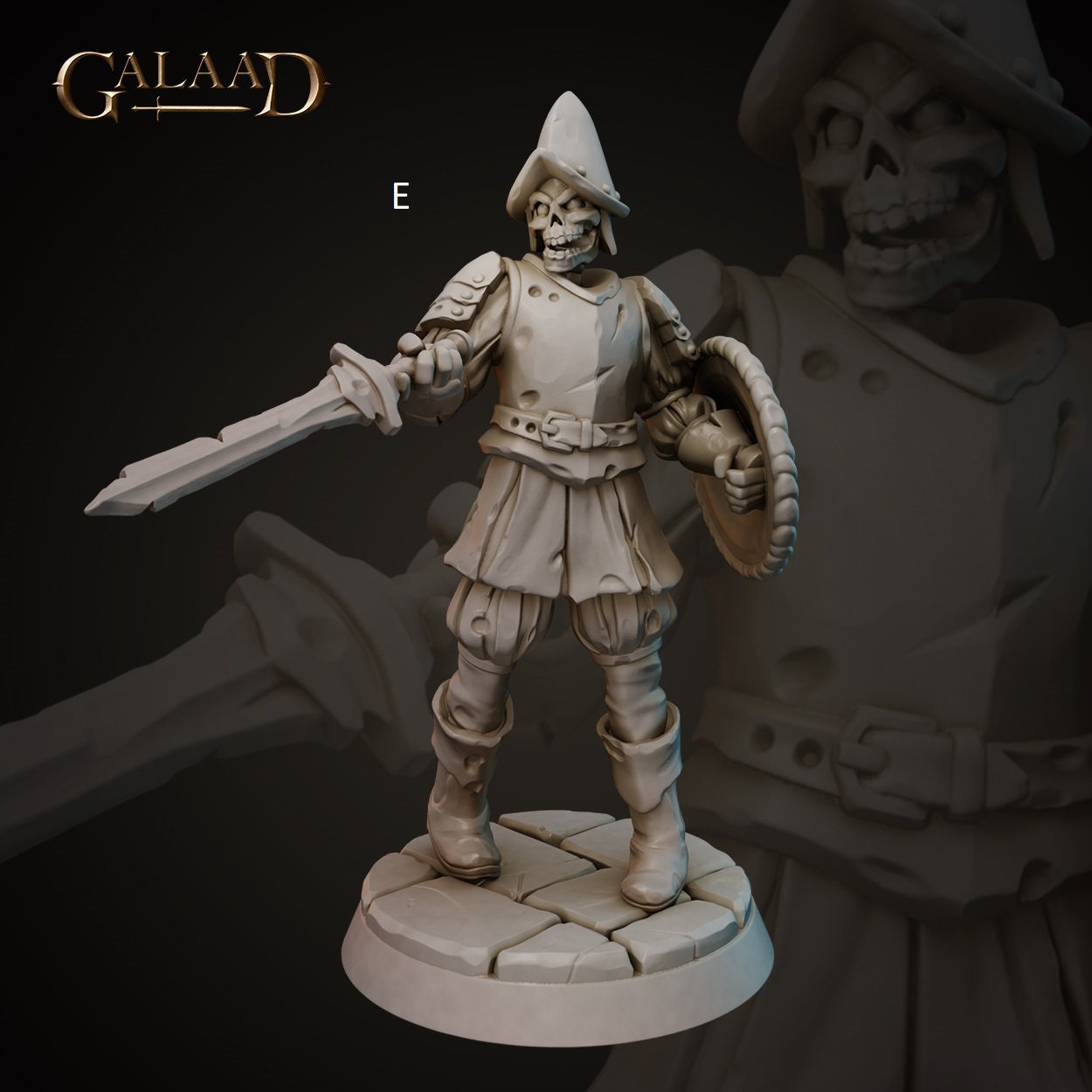 Undead Conquistador Soldier Skeleton | Galaad Miniatures | Compatible with D&D/AoS | Fantasy | Tabletop RPG