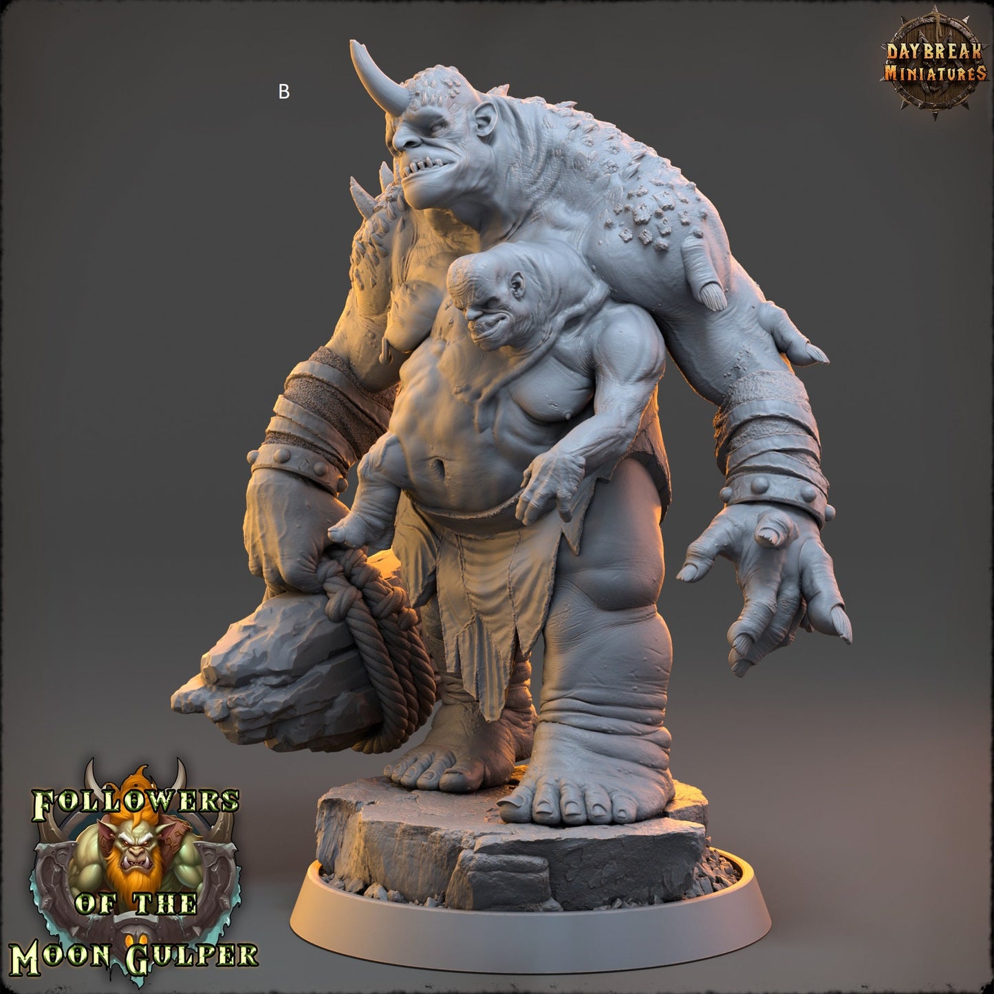 Troll Stone Thrower/Archer | DayBreak Miniatures | Compatible with D&D/AOS | Fantasy | Tabletop