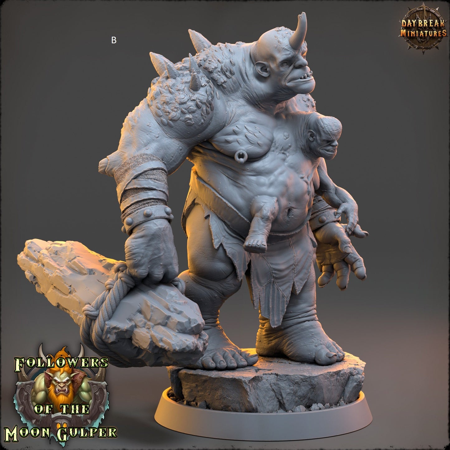 Troll Stone Thrower/Archer | DayBreak Miniatures | Compatible with D&D/AOS | Fantasy | Tabletop