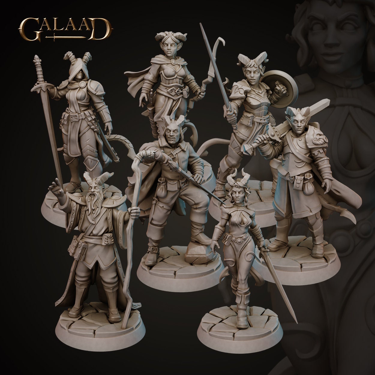 Tiefling Warband | Galaad Miniatures | Compatible with D&D/AoS | Fantasy | Tabletop RPG