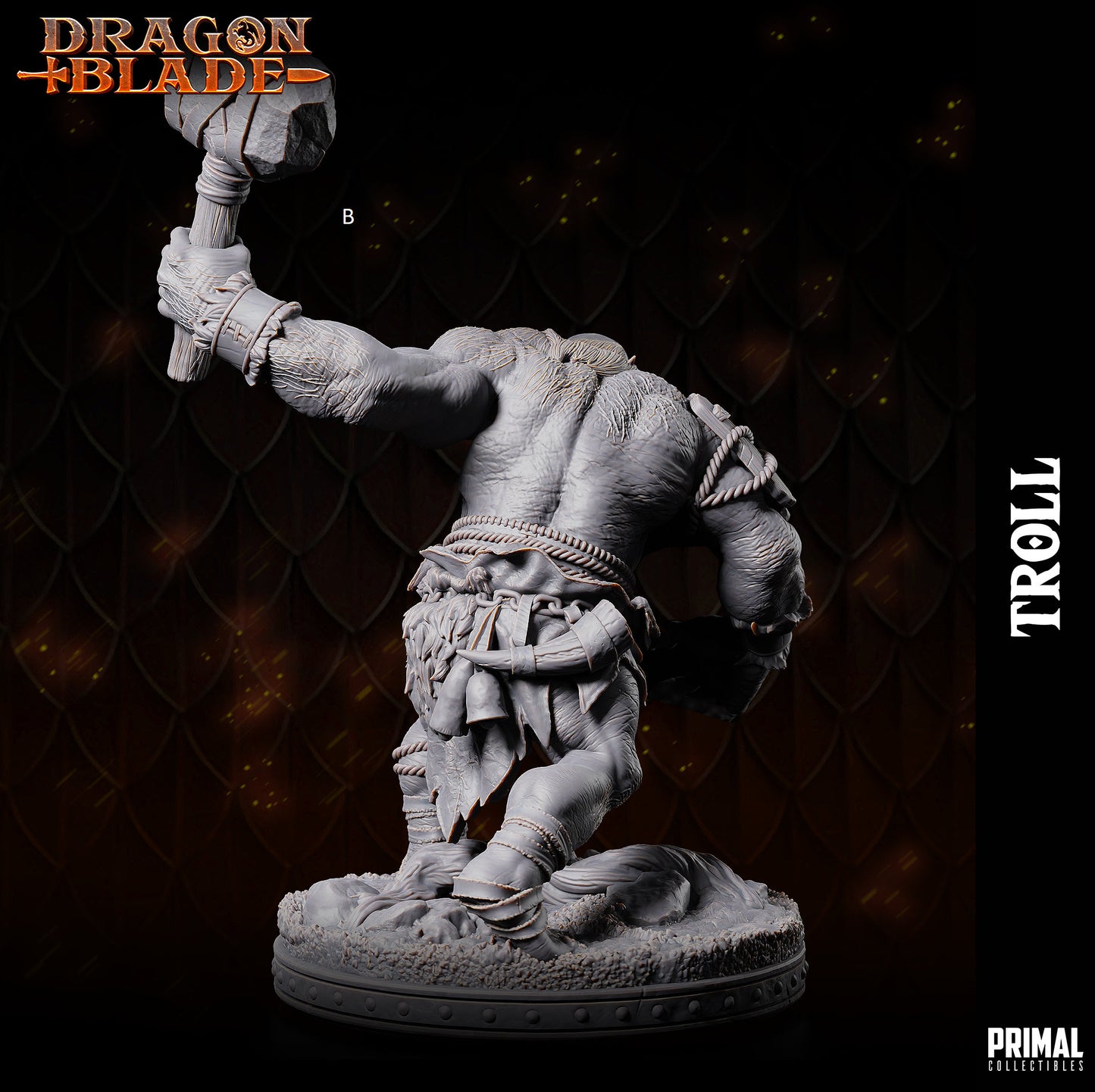 Troll Man Smasher | Primal Collectibles | Compatible with D&D/AoS | Fantasy