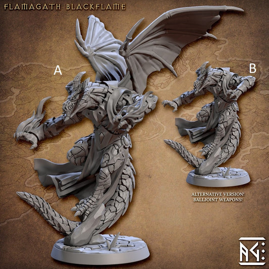 Flamagath Draconian Mage | Artisan Guild Miniatures | Compatible with D&D/AoS | Fantasy | Tabletop RPG